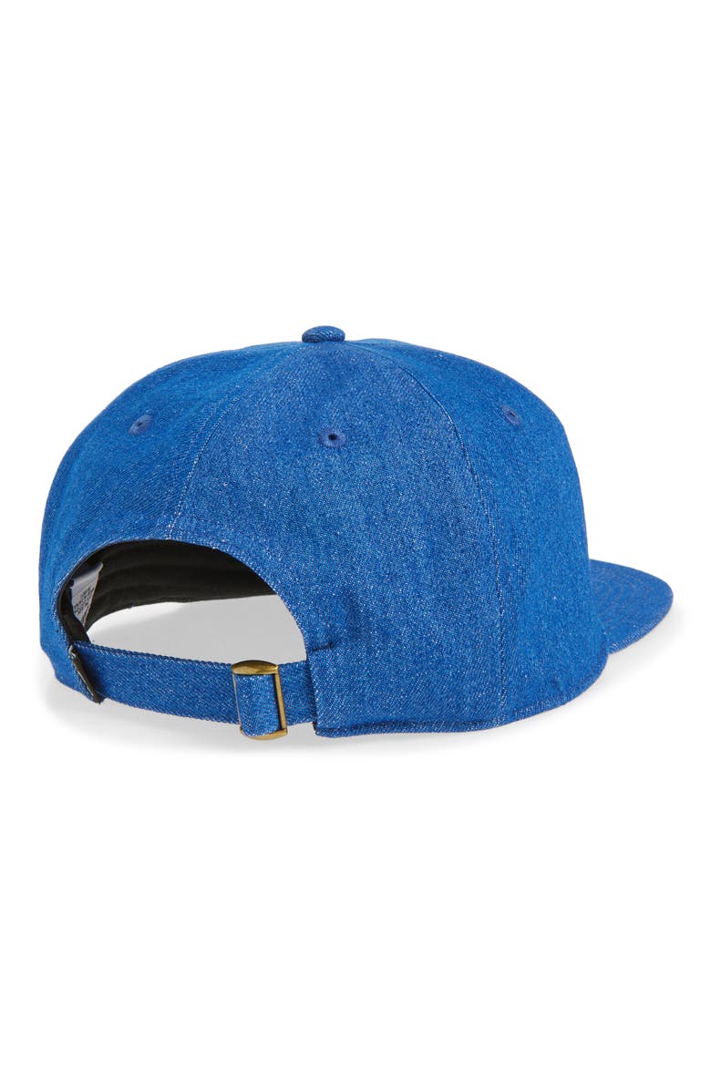 Script Embroidered Denim Adjustable Baseball Cap, Alternate, color, DENIM
