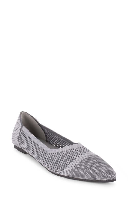 Tahari Antigua Knit Pointed Toe Flat In Gray