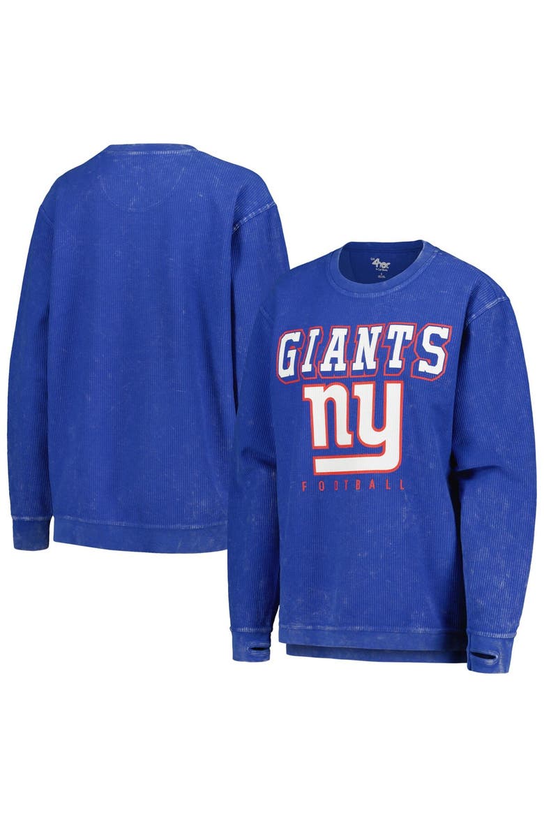 Women's G-III 4Her by Carl Banks Royal New York Giants Comfy Cord Pullover Sweatshirt, Main, color, Royal
