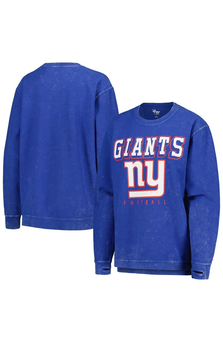 G-III 4HER BY CARL BANKS Women's G-III 4Her by Carl Banks Royal New York Giants Comfy Cord Pullover Sweatshirt, Main, color, Royal