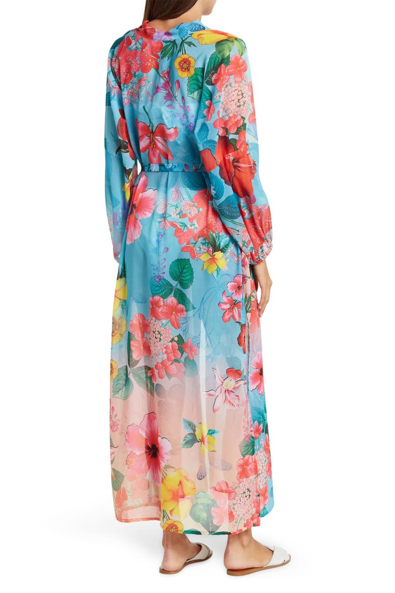 Floral Long Robe, Alternate, color, OMBRE