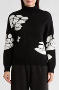 Ellen Tracy Floral Turtleneck Sweater