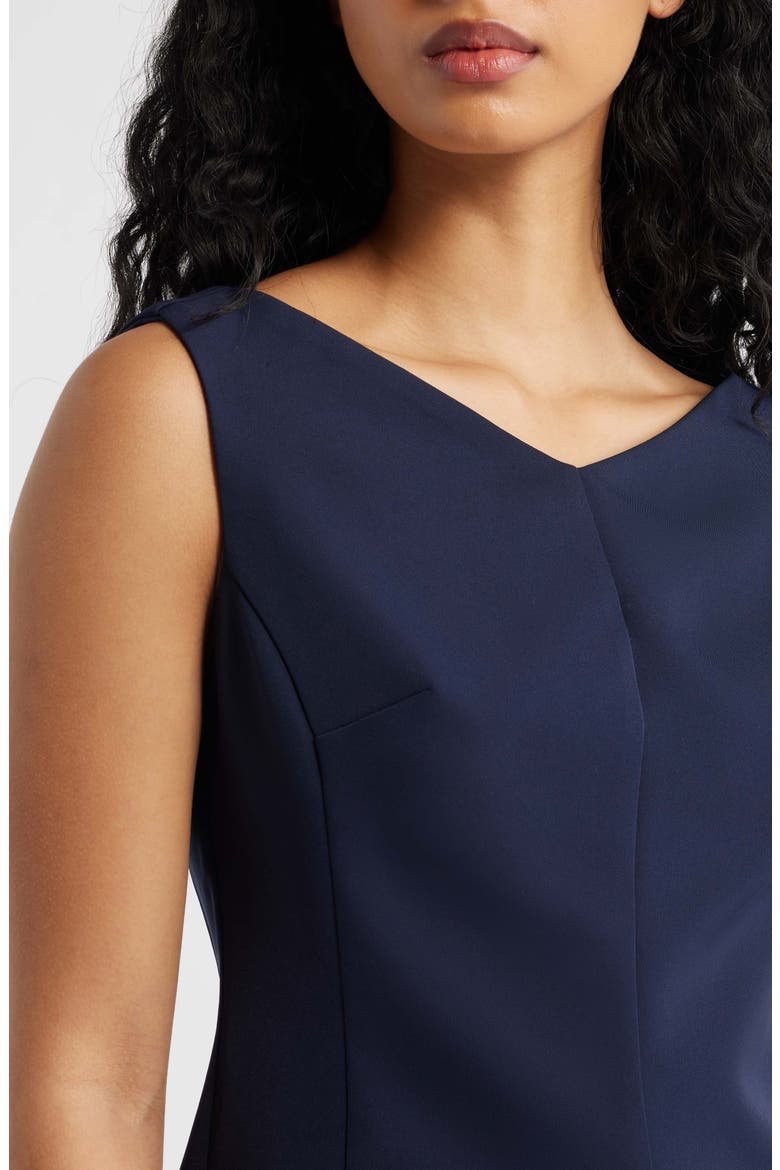 Contrast Hem Detail Fit & Flare Minidress, Alternate, color, NAVY/ WHITE