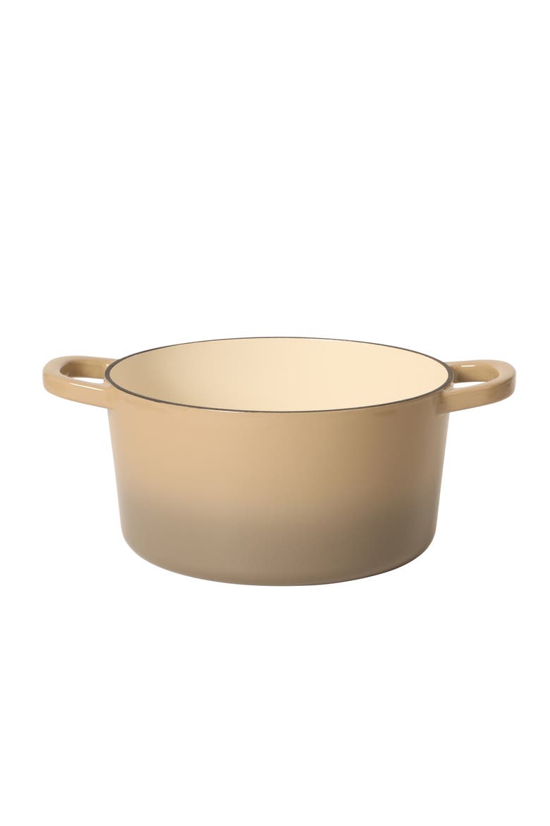 Artisan 5-Quart Round Enameled Cast Iron Dutch Oven with Lid, Alternate, color, Gradient Taupe