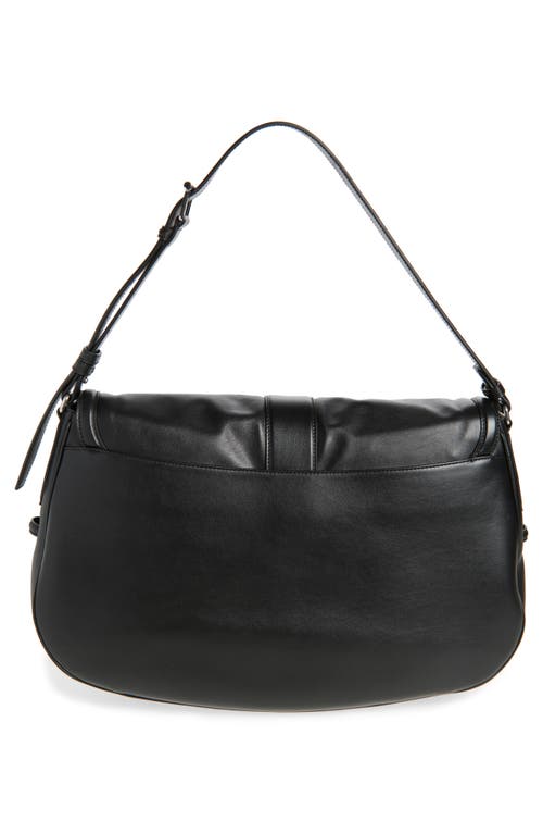 Alexander Mcqueen Mcqueen Maxi T-bar Leather Shoulder Bag In Black/silver