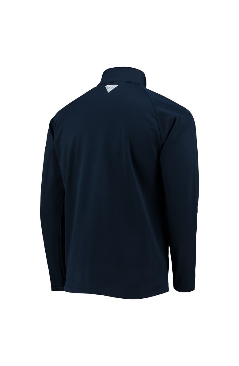 Columbia Men's Columbia Navy Auburn Tigers Terminal Tackle Fleece Raglan Omni-Shade Quarter-Zip Jacket, Alternate, color, Navy