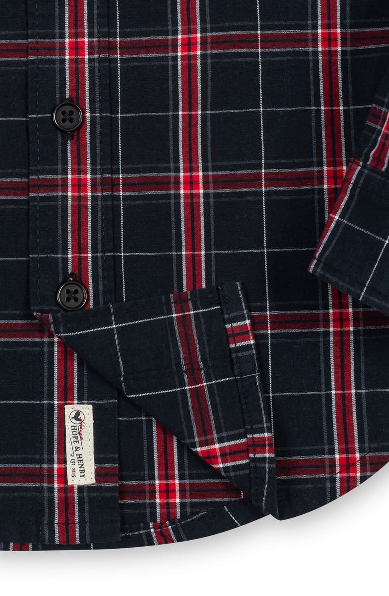 Hope & Henry Kids' Organic Long Sleeve Stretch Poplin Shirt, Alternate, color, Black Ballet Plaid