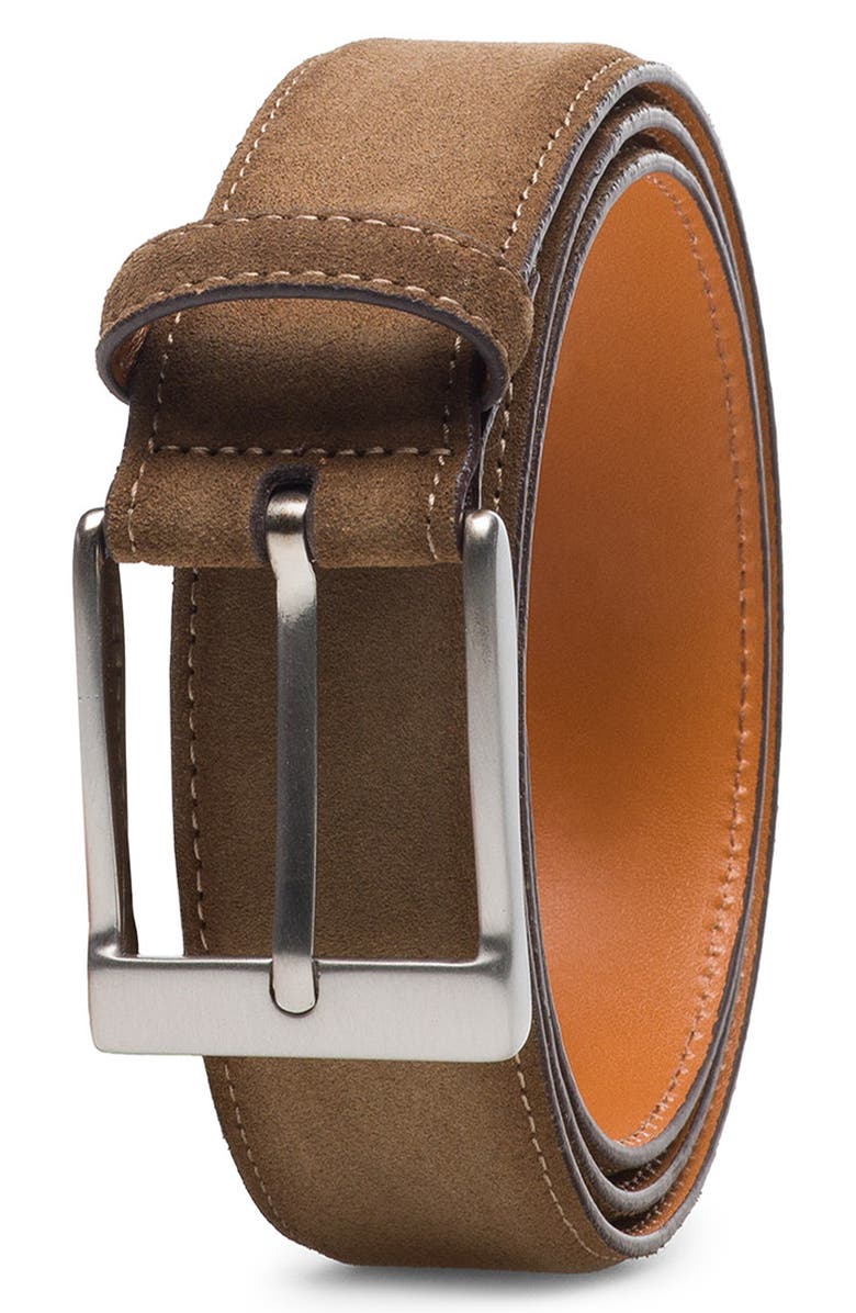 Magnanni Telante Suede Belt, Main, color, Castoro Suede