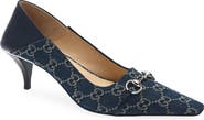 Gucci Vittoria Neo Denim Jacquard Pump