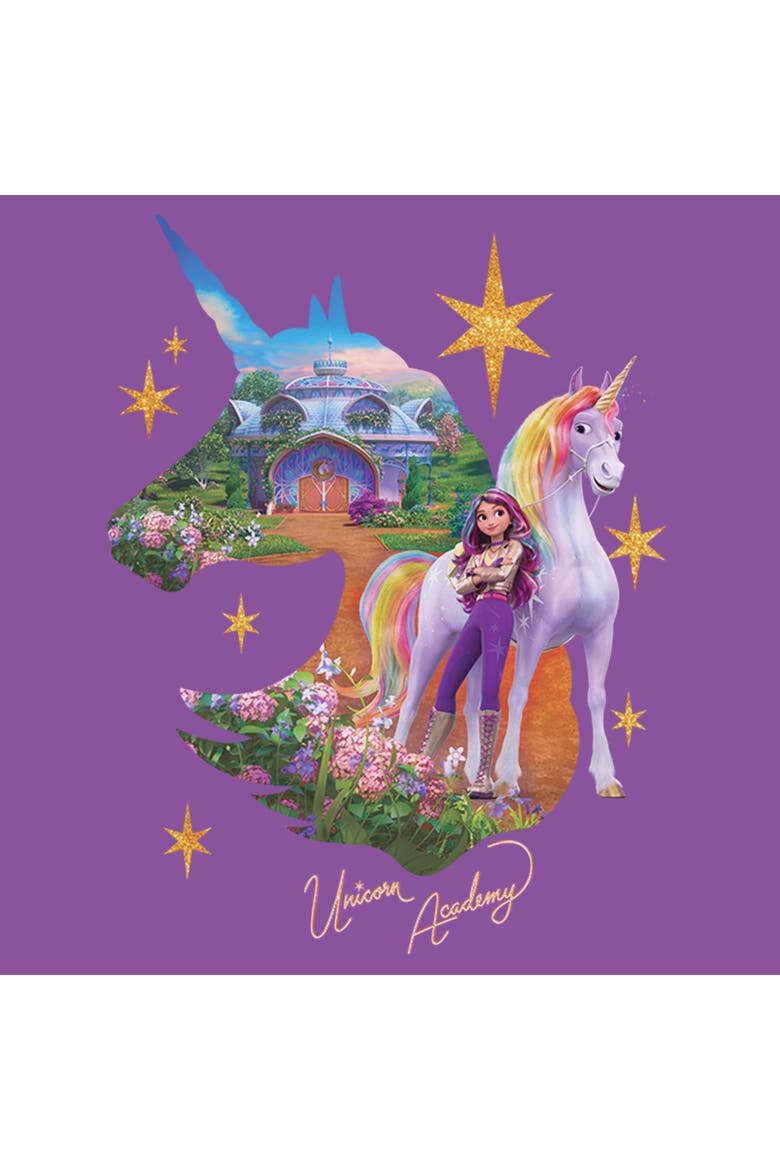 Girls' Sophia And Wildstar Silhouette T-Shirt, Alternate, color, Purple Berry