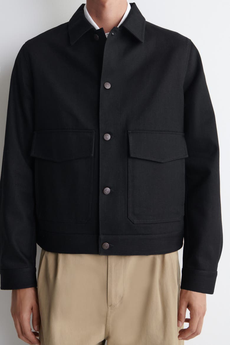 Raw Selvedge Denim Jacket, Alternate, color, BLACK
