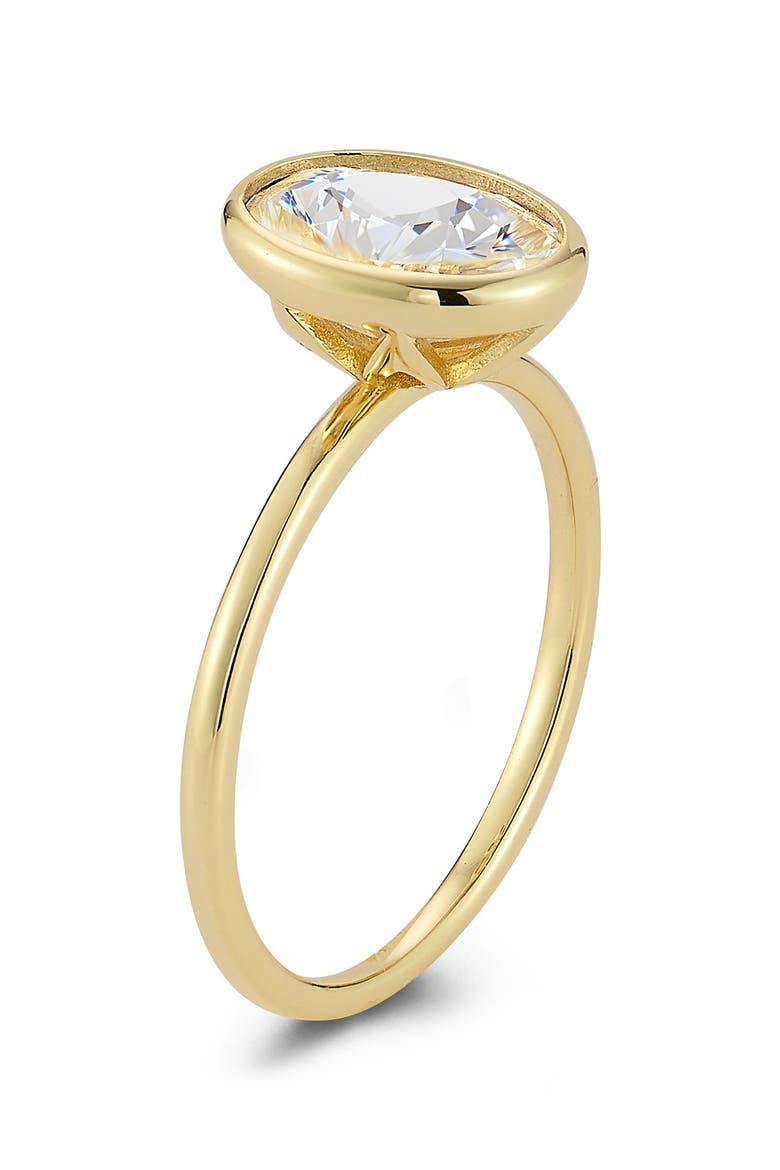 Oval Cut Moissanite Solitaire Ring, Alternate, color, GOLD/ MOISSANITE