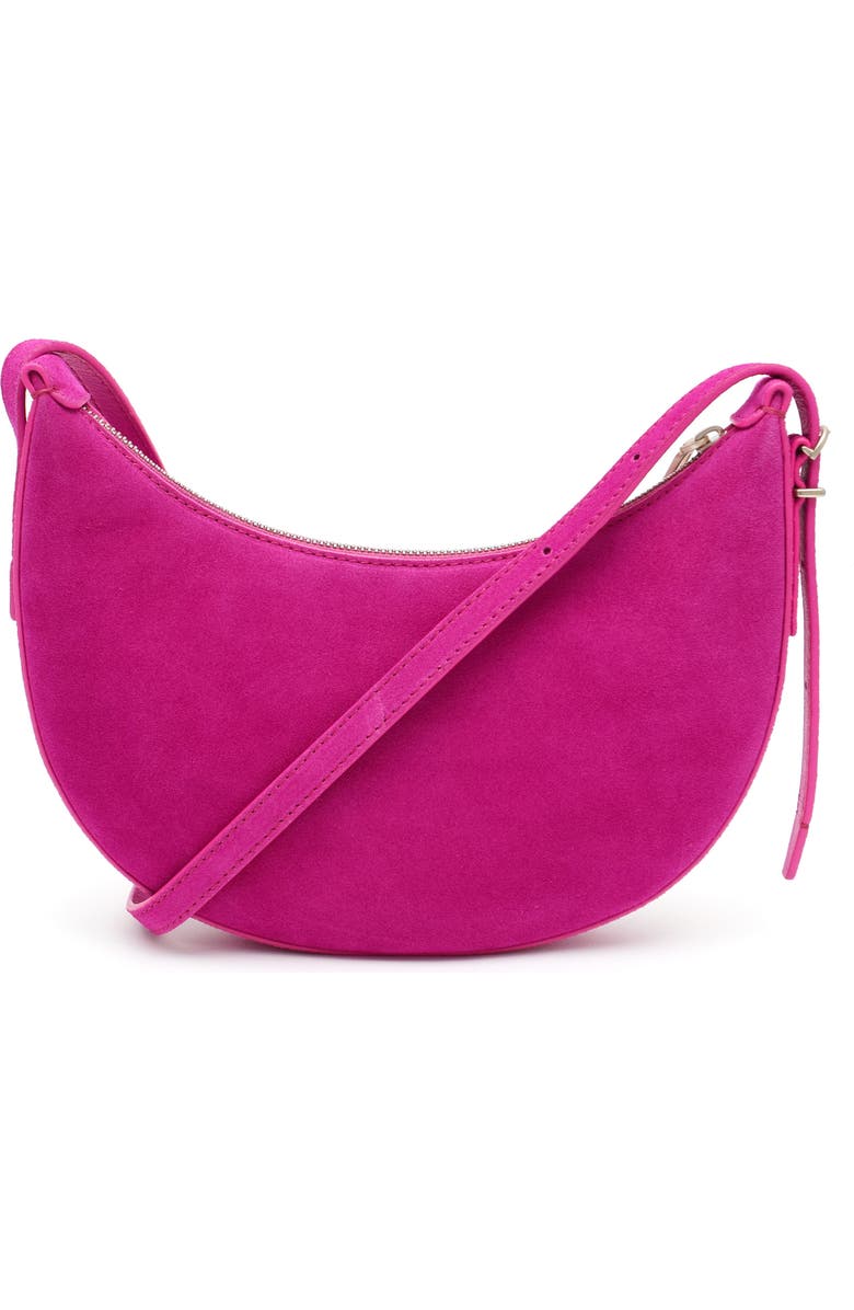 New Amsterdam Leatherworks Silas Suede Crossbody Bag, Alternate, color, Hot Fuchsia