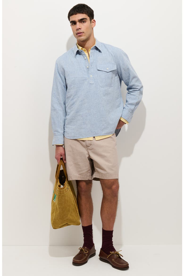 Carter Linen & Cotton Popover Shirt, Alternate, color, LIGHT BLUE CHAMBRAY