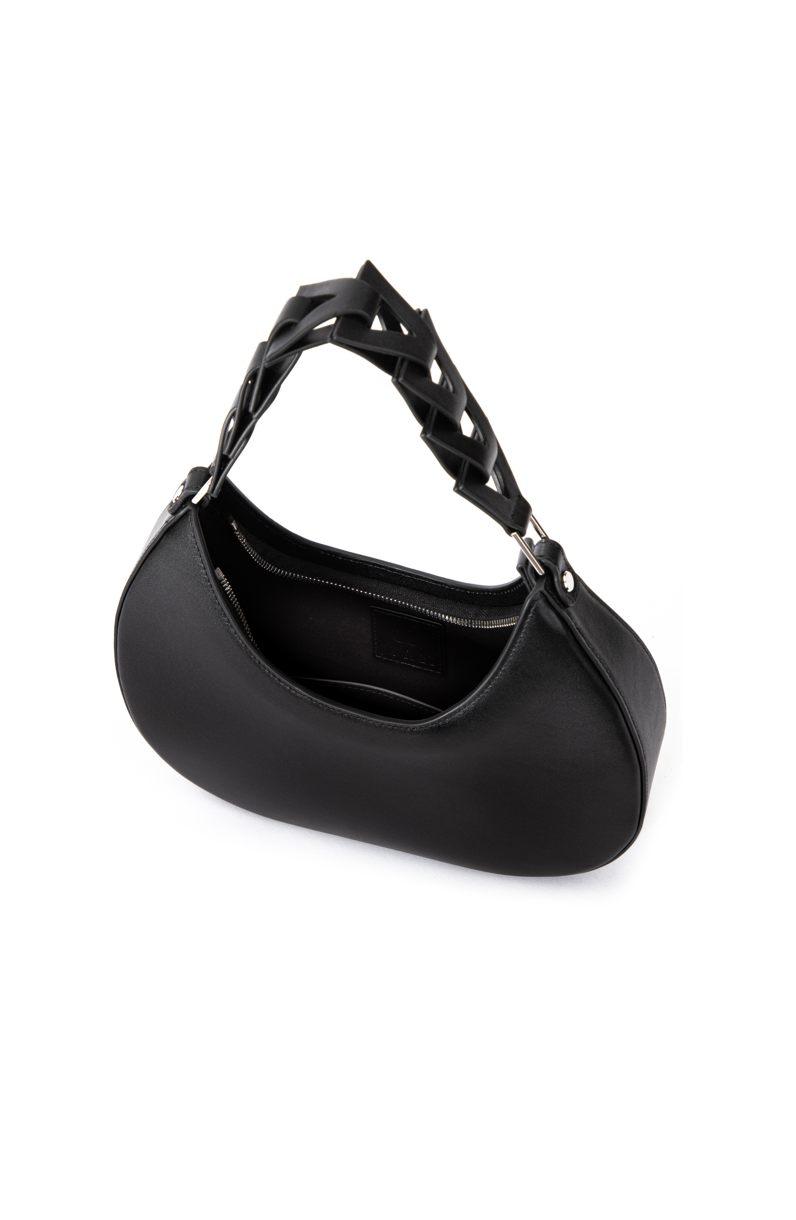 JURGI D Letter Shoulder Bag in Smooth Leather, Alternate, color, Black