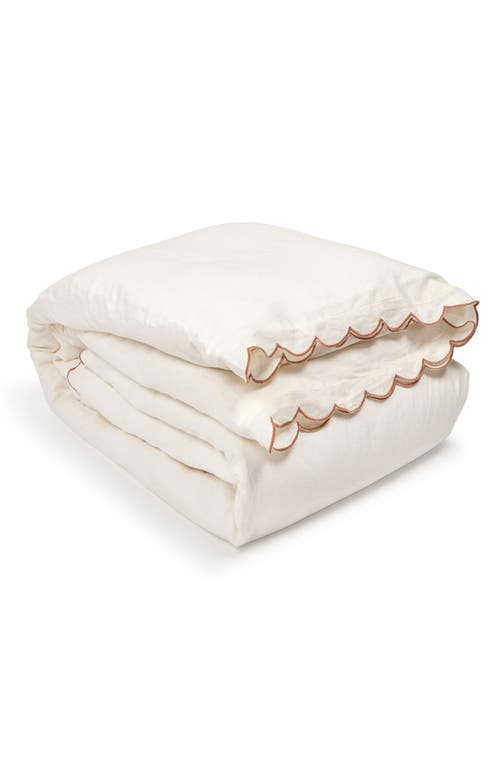 Pom Pom at Home Kelly Linen Duvet Cover in Cream/Terra Cotta 