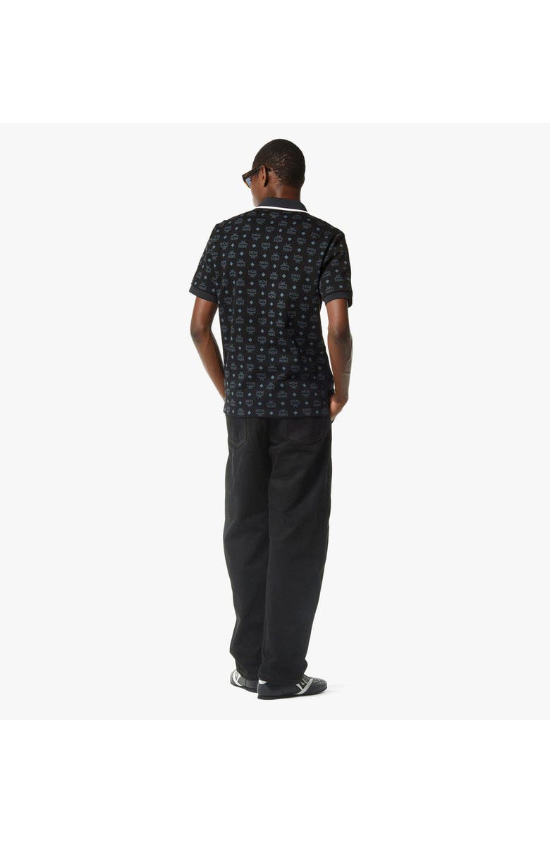 MCM Monogram Jacquard Polo Shirt, Alternate, color, Black