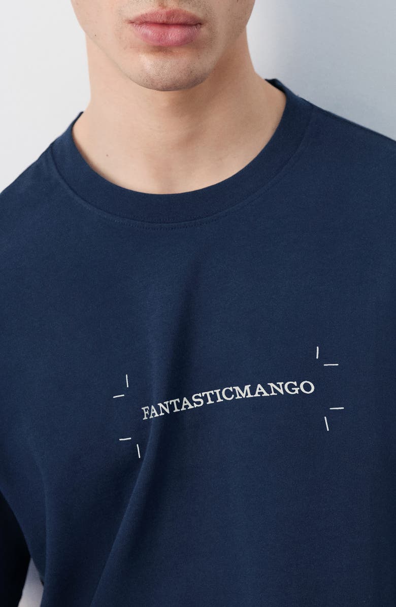 MANGO x Fantastic Man Logo Graphic T-Shirt, Alternate, color, Ink Blue