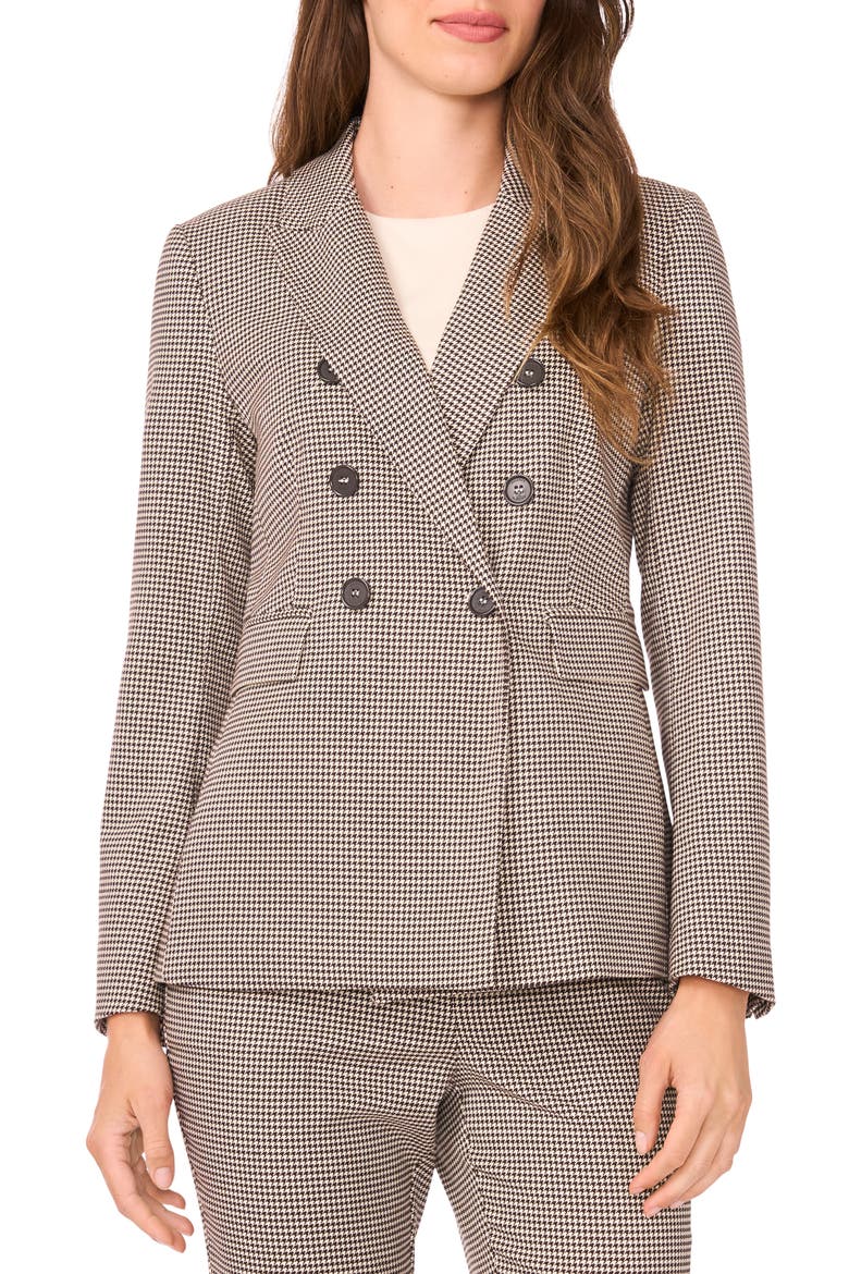Double Breasted Houndstooth Blazer, Main, color, ARCTIC WOLF