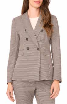 Halogen® Double Breasted Houndstooth Blazer