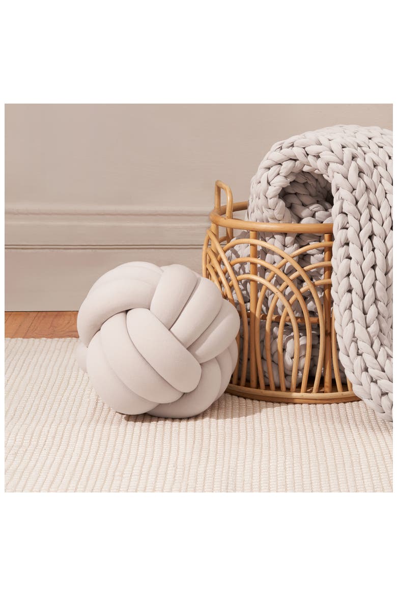 Hugget Knot Organic Cotton Accent Pillow, Alternate, color, MOONSTONE GREY