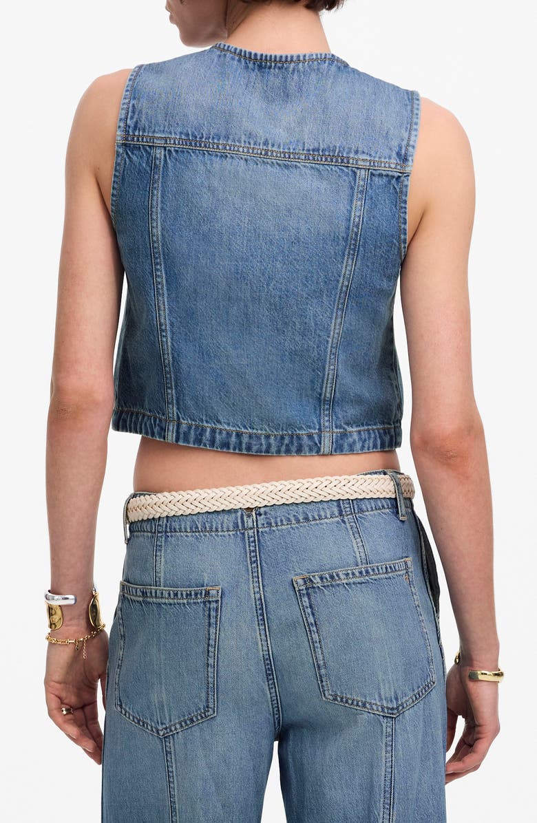 Madewell Crop Denim Vest, Alternate, color, Robertson Wash