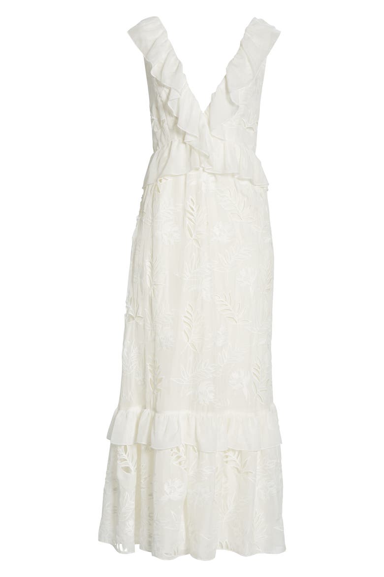 Marilyn Eyelet Silk Dress, Alternate, color, WHITE