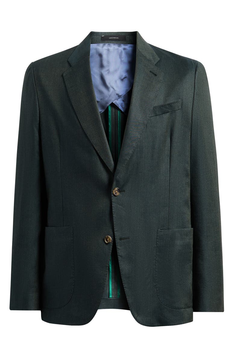 Paul Smith London Marylebone Solid Linen & Wool Twill Sport Coat, Main, color, Green