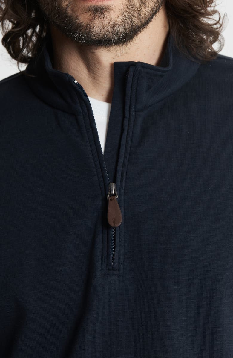 JACHS Stretch Slub Cotton Quarter Zip Pullover, Alternate, color, Navy