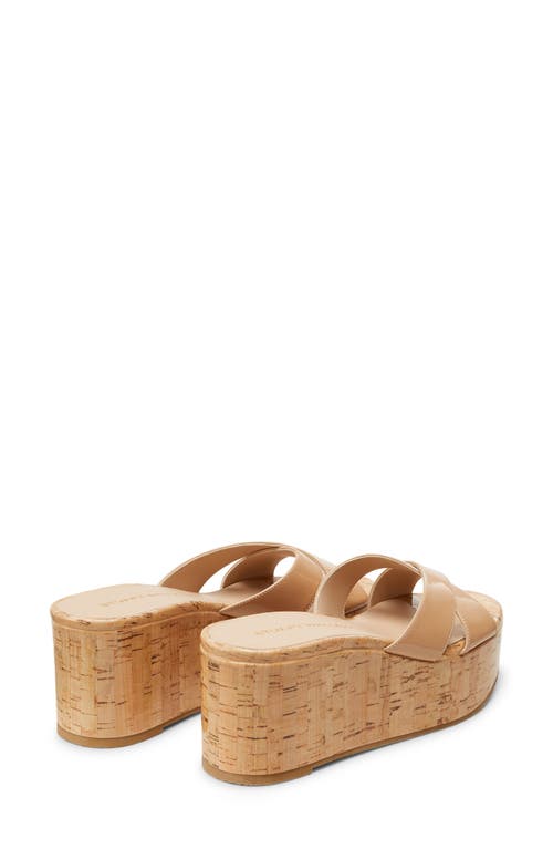 Stuart Weitzman Dayna Crisscross Wedge Platform Sandals In Adobe