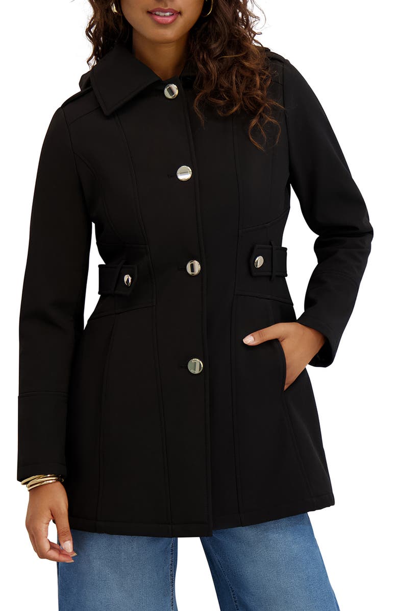 Kensie Water Resistant Soft Shell Jacket, Main, color, Black