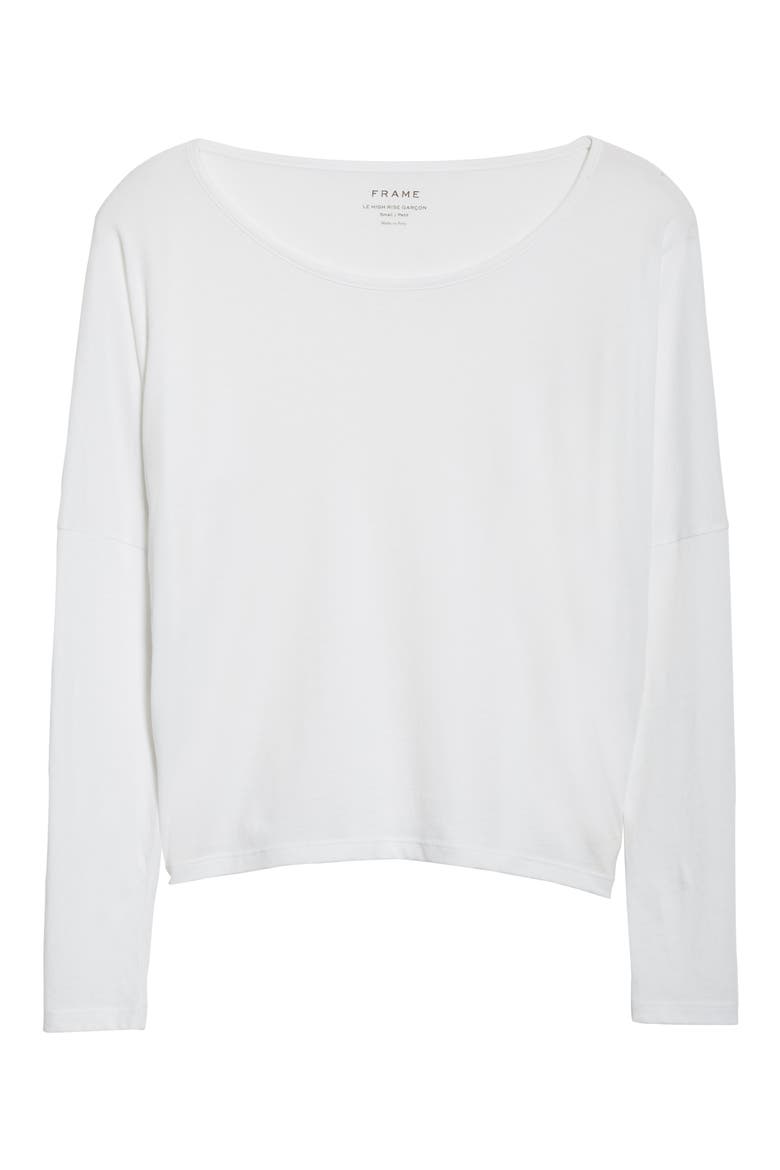 Long Sleeve Pima Cotton Tee, Alternate, color, BLANC