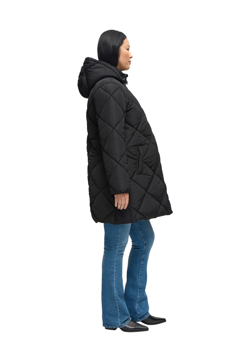 Ingrid & Isabel Longline Puffer with Insert, Alternate, color, Black