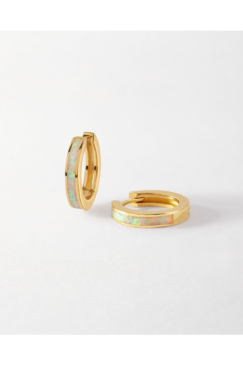 Opal Huggie Earrings, Main, color, Opal