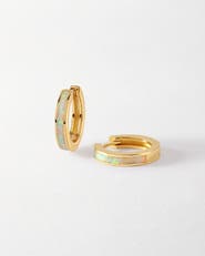 Edge of Ember Opal Huggie Earrings