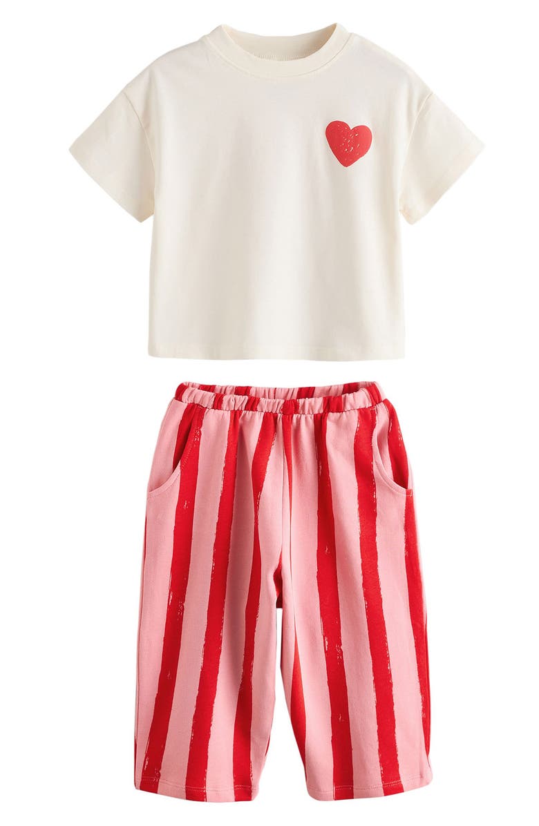 NEXT Kids' Graphic T-Shirt & Stripe Pants Set, Main, color, 