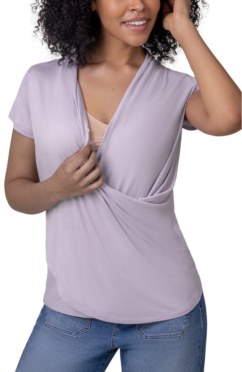 Kindred Bravely Draped Nursing Top, Alternate, color, Lavender Mist