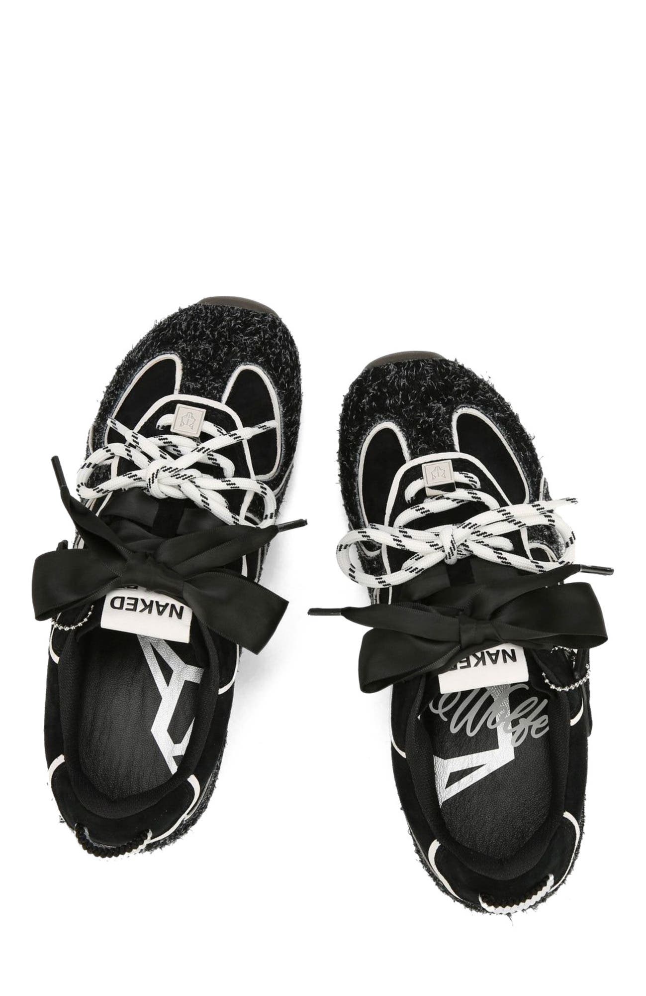 Adored Hairy Suede Sneaker, Alternate, color, Black Hairy Suede