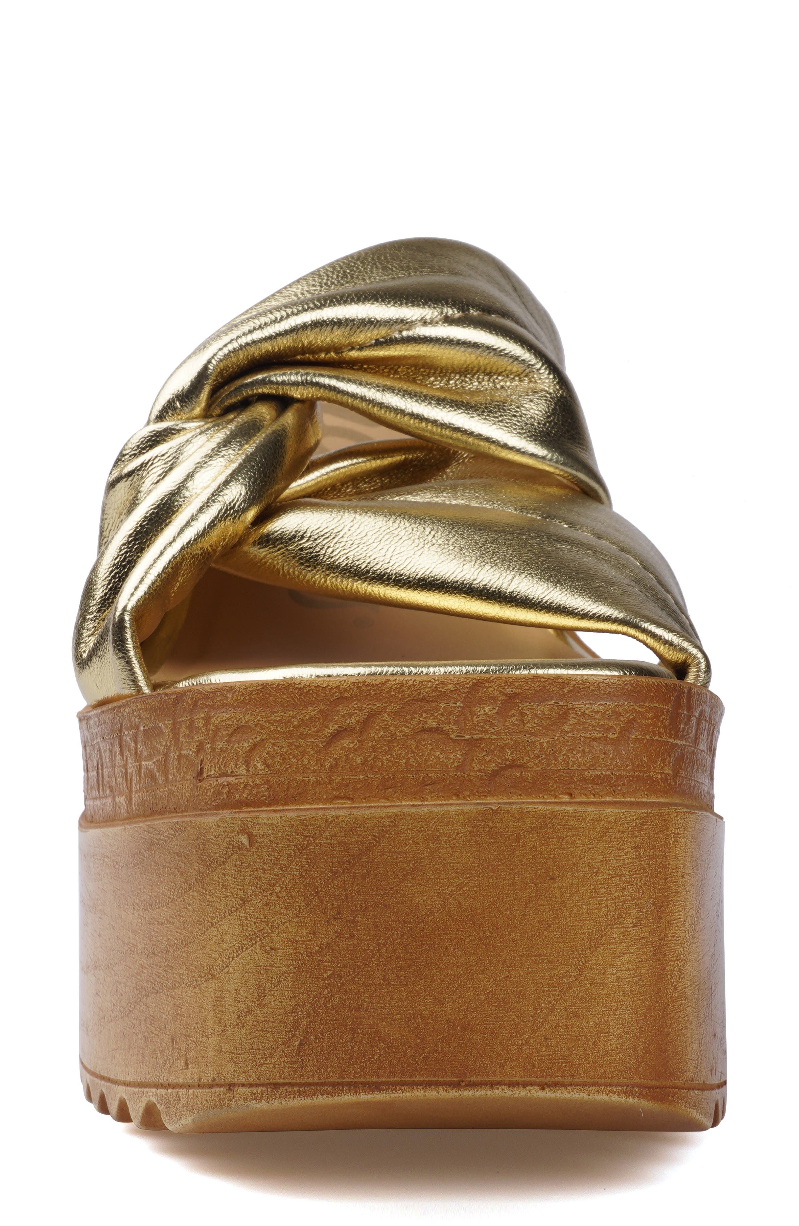 Kornelia Platform Wedge Slide Sandal, Alternate, color, GLDLT