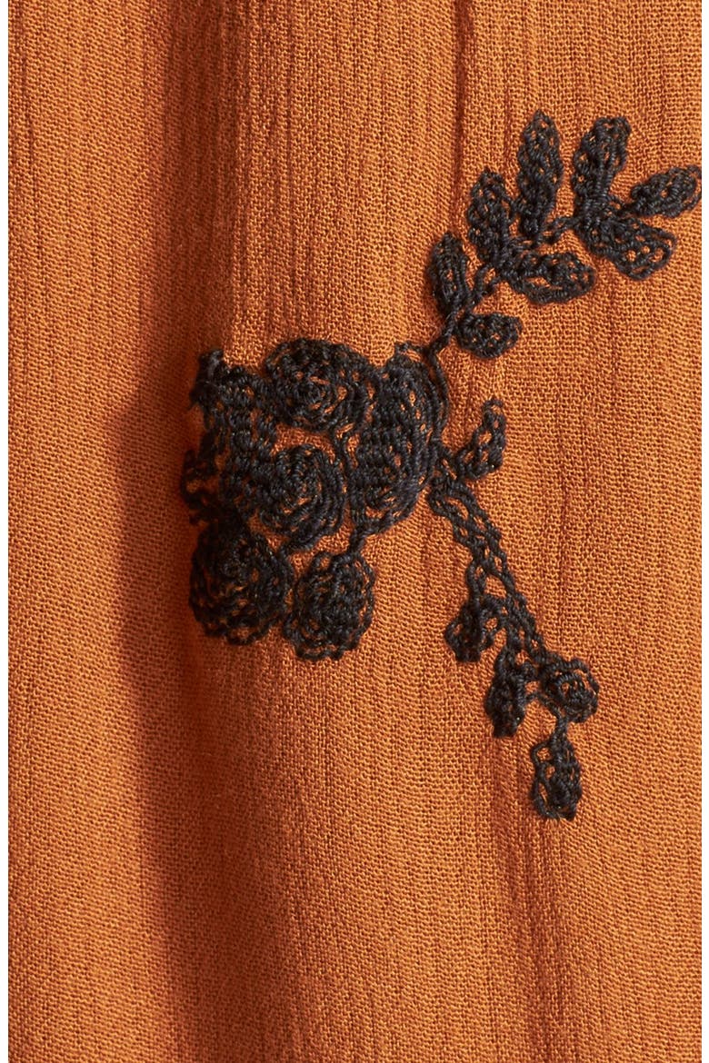 'Emma's' Embroidered Swing Dress, Alternate, color, TOBACCO COMBO