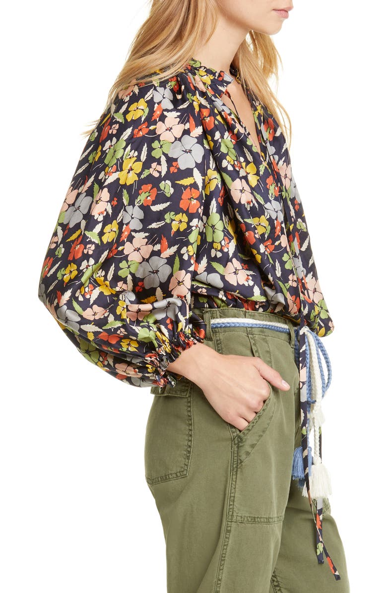 THE GREAT. The Lyric Silk Top, Alternate, color,