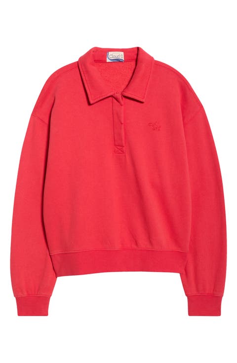 Cloud 9 Cotton Blend Fleece Polo Sweatshirt