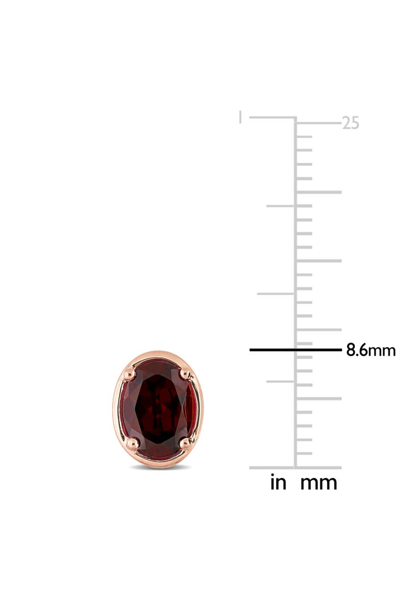 Garnet Oval Stud Earrings 14k, Alternate, color, Rose Gold