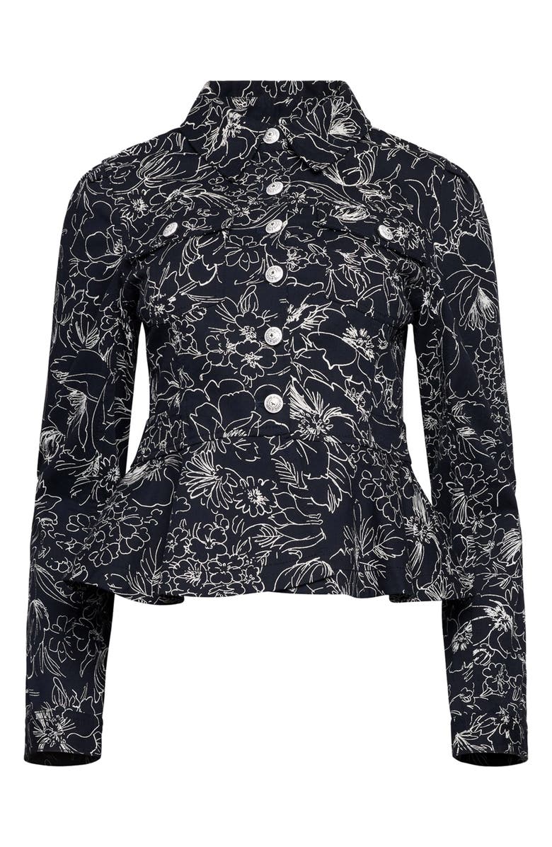 Cinq à Sept Garden Doodle Lainy Jacket, Alternate, color, Navy/ White