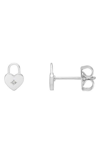 Estella Bartlett Heart Padlock Stud Earrings