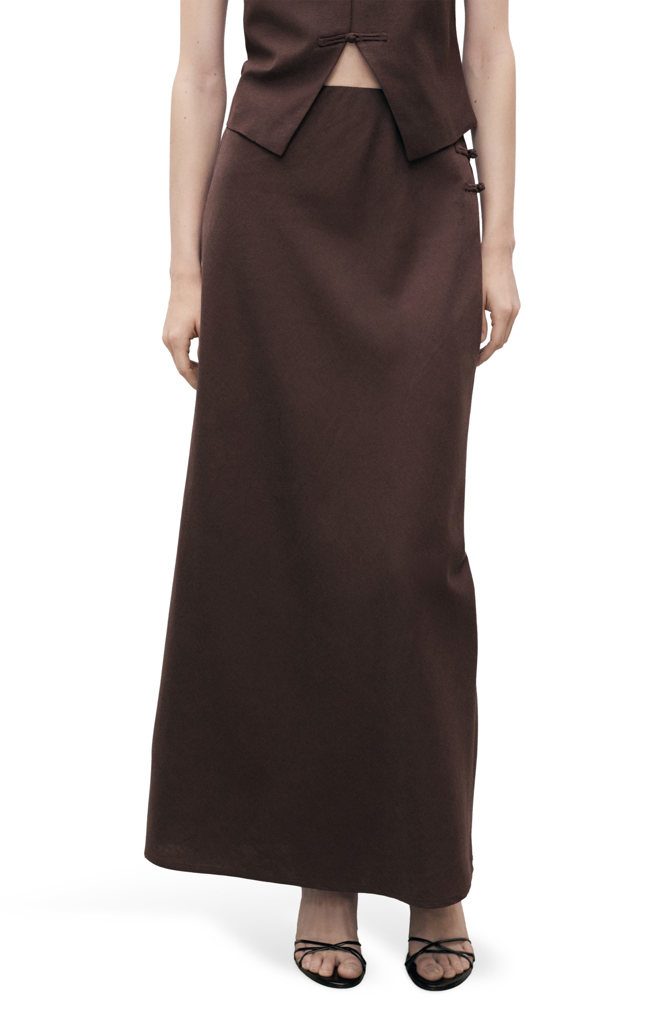 MANGO Woven Maxi Skirt