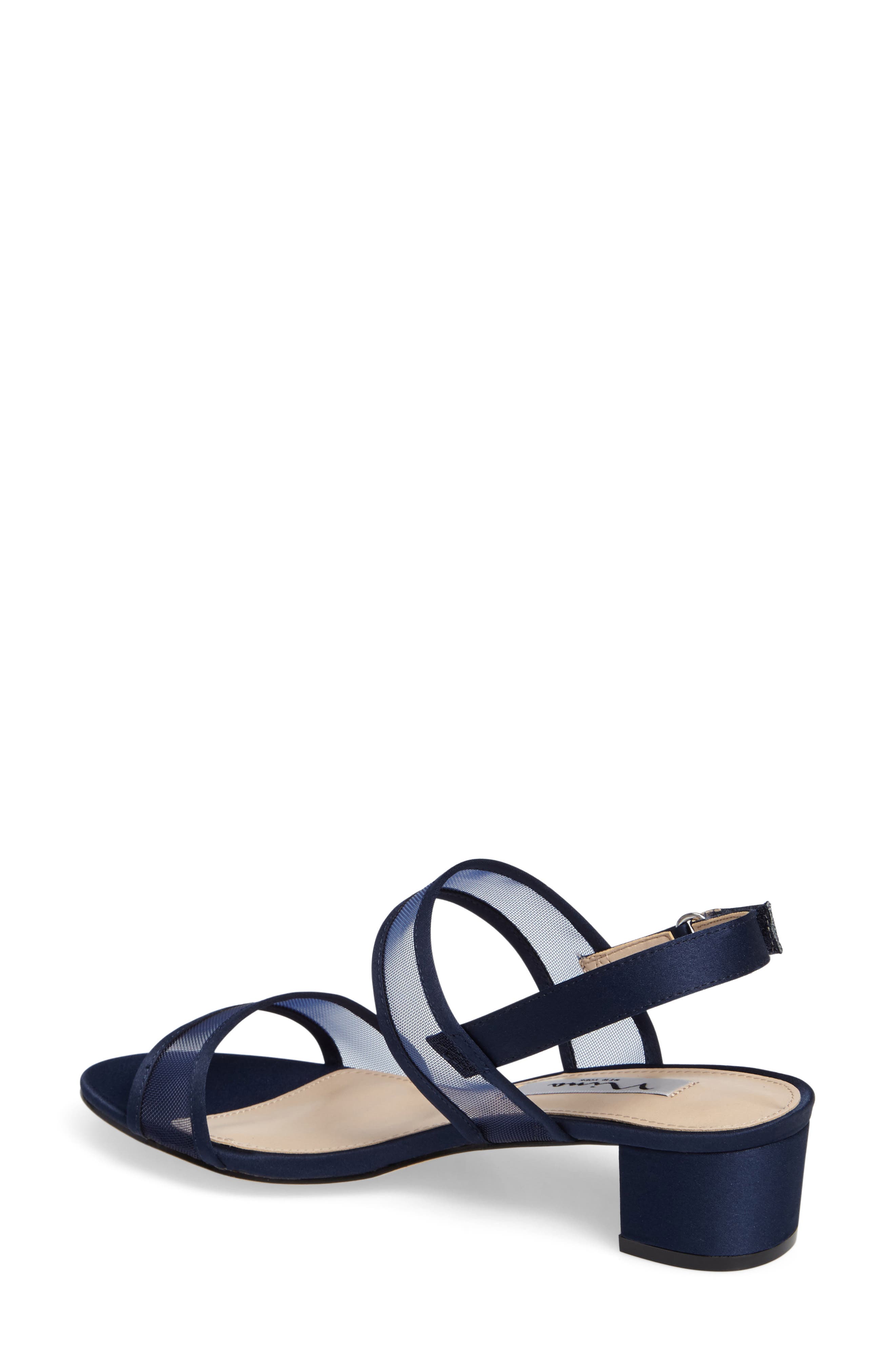 Ganice Mesh Strap Sandal, Alternate, color, NEW NAVY SATIN