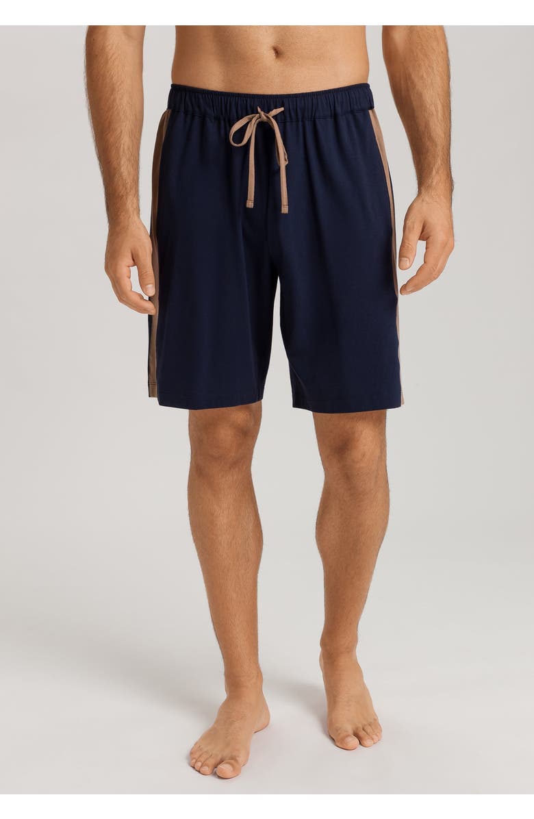 Hanro Night And Day Cotton Drawstring Shorts, Alternate, color, Deep Navy