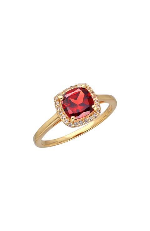 Garnet & White Topaz Ring