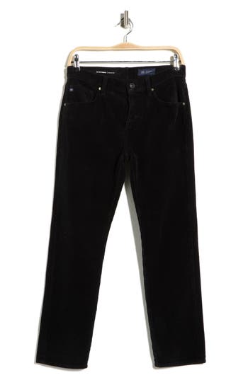Ag Ex-boyfriend Mid Rise Slouchy Slim Corduroy Pants In Black